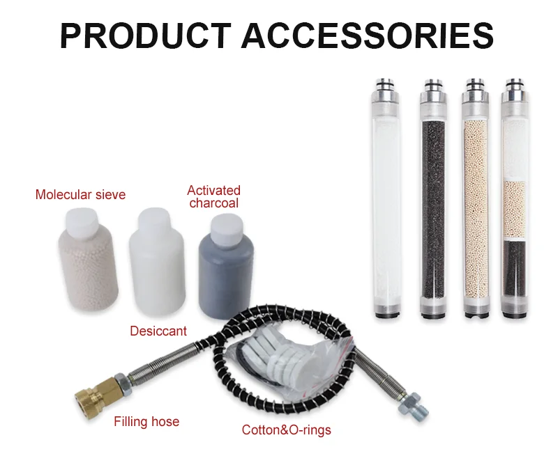 TUXING 300Bar Compressor Oil Water Filter Separator Purify Air Oil Stains for 4500Psi Diving Equipment L350mm*OD49mm*ID36mm
