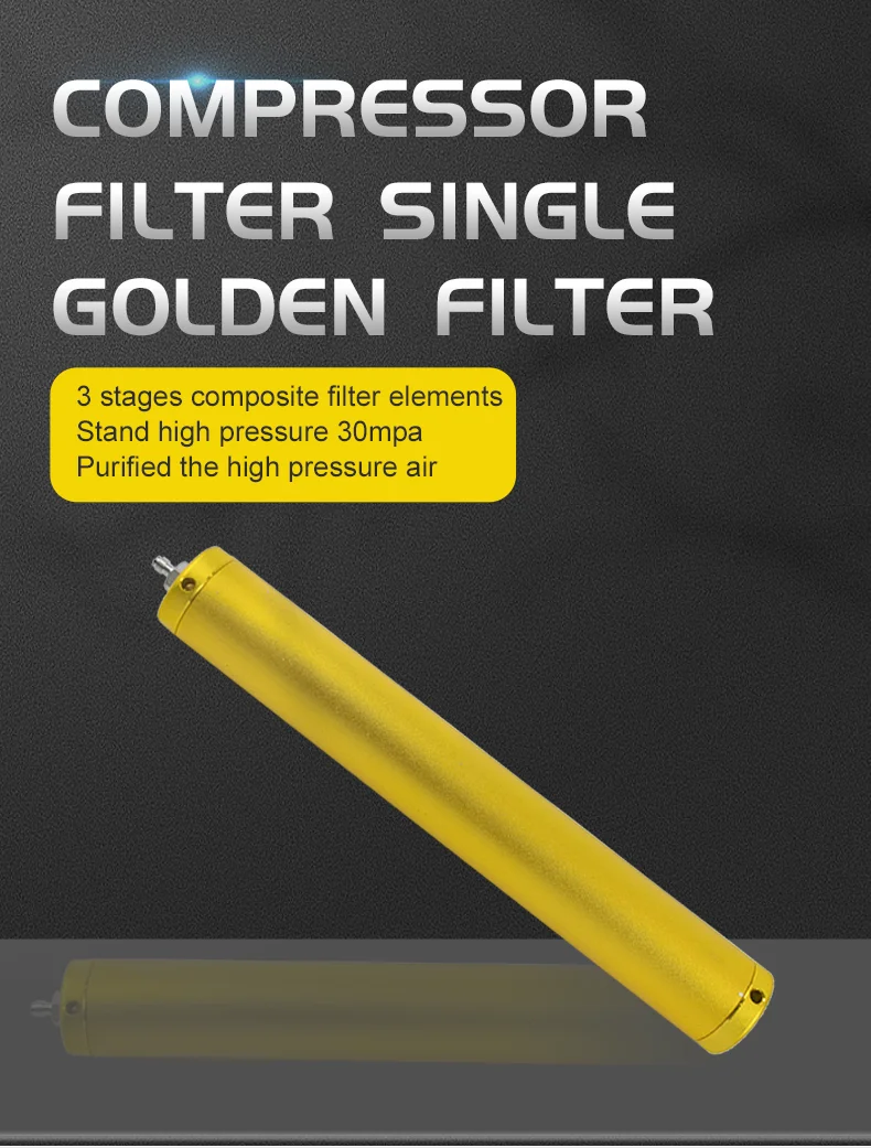 TUXING 300Bar Compressor Oil Water Filter Separator Purify Air Oil Stains for 4500Psi Diving Equipment L350mm*OD49mm*ID36mm