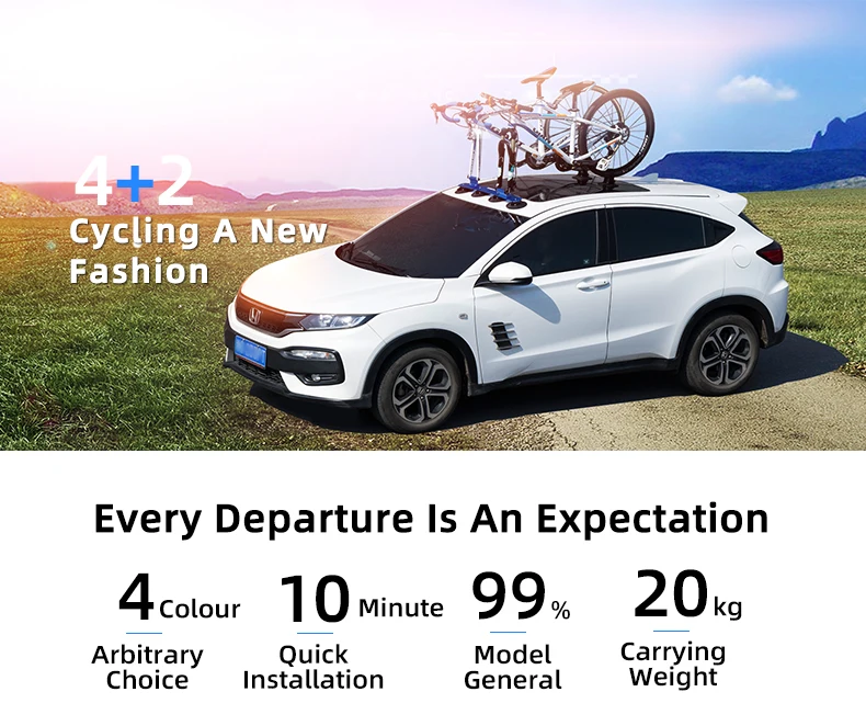 ROCKBROS Bicycle Car Racks Carrier Trunk Bike Roof-Top Rack Suction Cups Car Holder MTB Road Rack Quick Install Cycling Racks