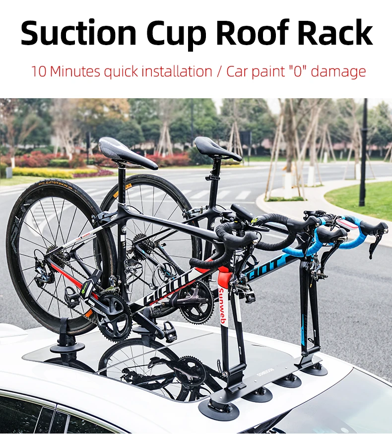 ROCKBROS Bicycle Car Racks Carrier Trunk Bike Roof-Top Rack Suction Cups Car Holder MTB Road Rack Quick Install Cycling Racks