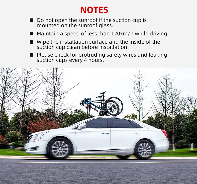 ROCKBROS Bicycle Car Racks Carrier Trunk Bike Roof-Top Rack Suction Cups Car Holder MTB Road Rack Quick Install Cycling Racks