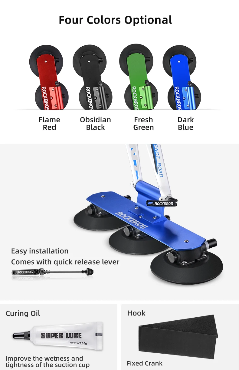 ROCKBROS Bicycle Car Racks Carrier Trunk Bike Roof-Top Rack Suction Cups Car Holder MTB Road Rack Quick Install Cycling Racks