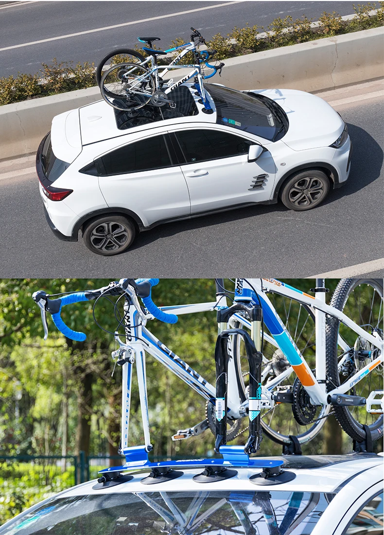 ROCKBROS Bicycle Car Racks Carrier Trunk Bike Roof-Top Rack Suction Cups Car Holder MTB Road Rack Quick Install Cycling Racks