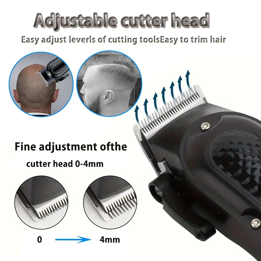 Professional Cordless Hair Clipper for Men Electric Barber Clipper & Trimmer Rechargeable Men's Hair Cutting Tools
