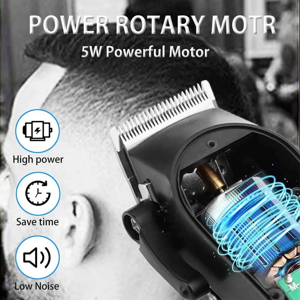 Professional Cordless Hair Clipper for Men Electric Barber Clipper & Trimmer Rechargeable Men's Hair Cutting Tools