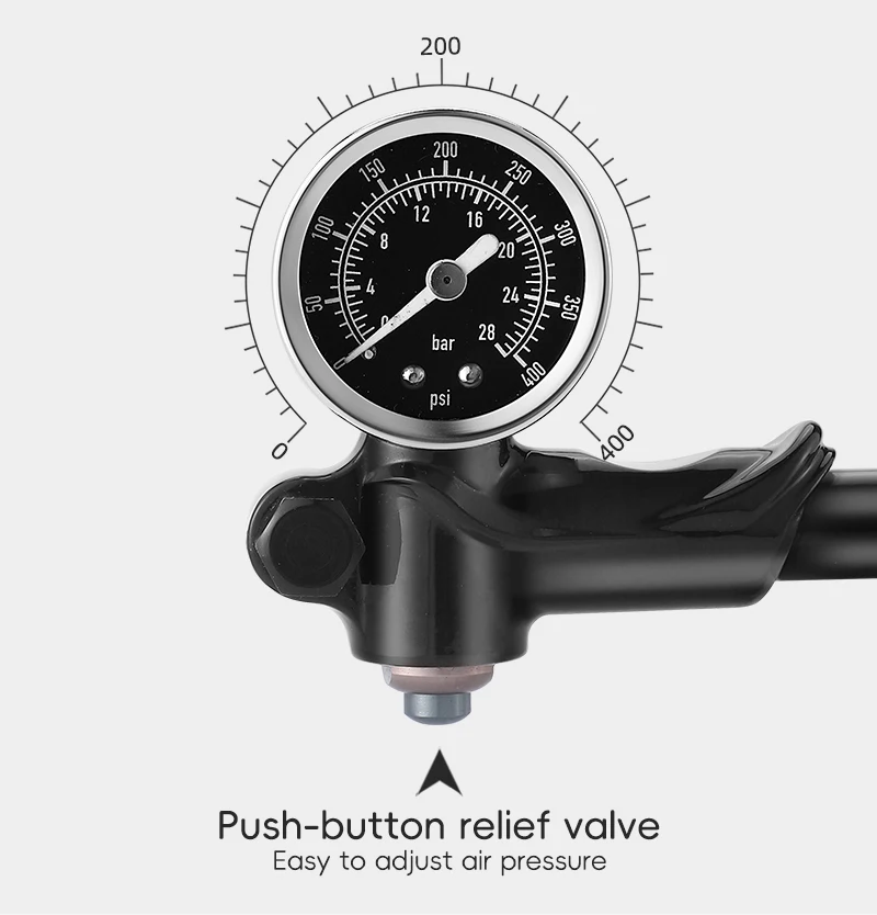 WEST BIKING 400PSI Bicycle Air Pump High Pressure MTB Bicycle Pump Front Fork Rear Suspension Pressure Gauge Schrader Valve