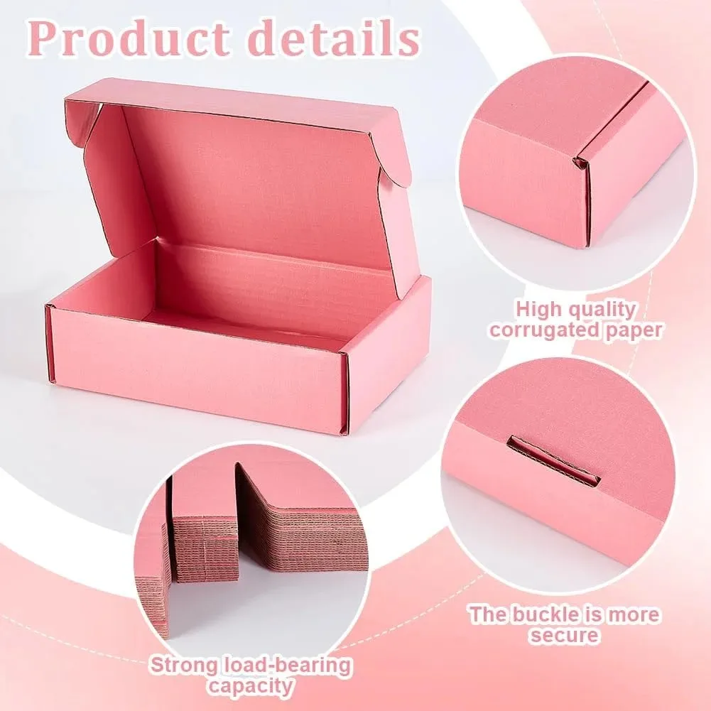 50pcs 6x4x2 Inches Black Small Shipping Boxes, Cardboard Corrugated Gift Mailer Boxes for Packaging Small Business Mailing Prese