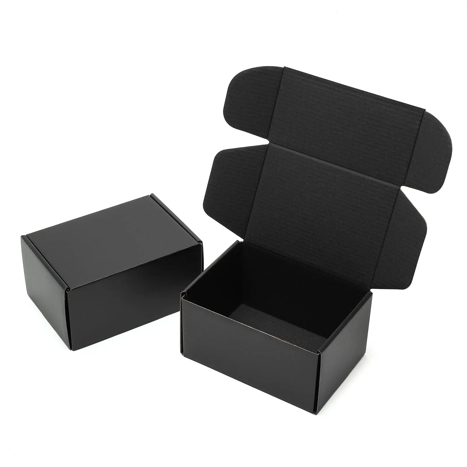 50pcs 6x4x2 Inches Black Small Shipping Boxes, Cardboard Corrugated Gift Mailer Boxes for Packaging Small Business Mailing Prese