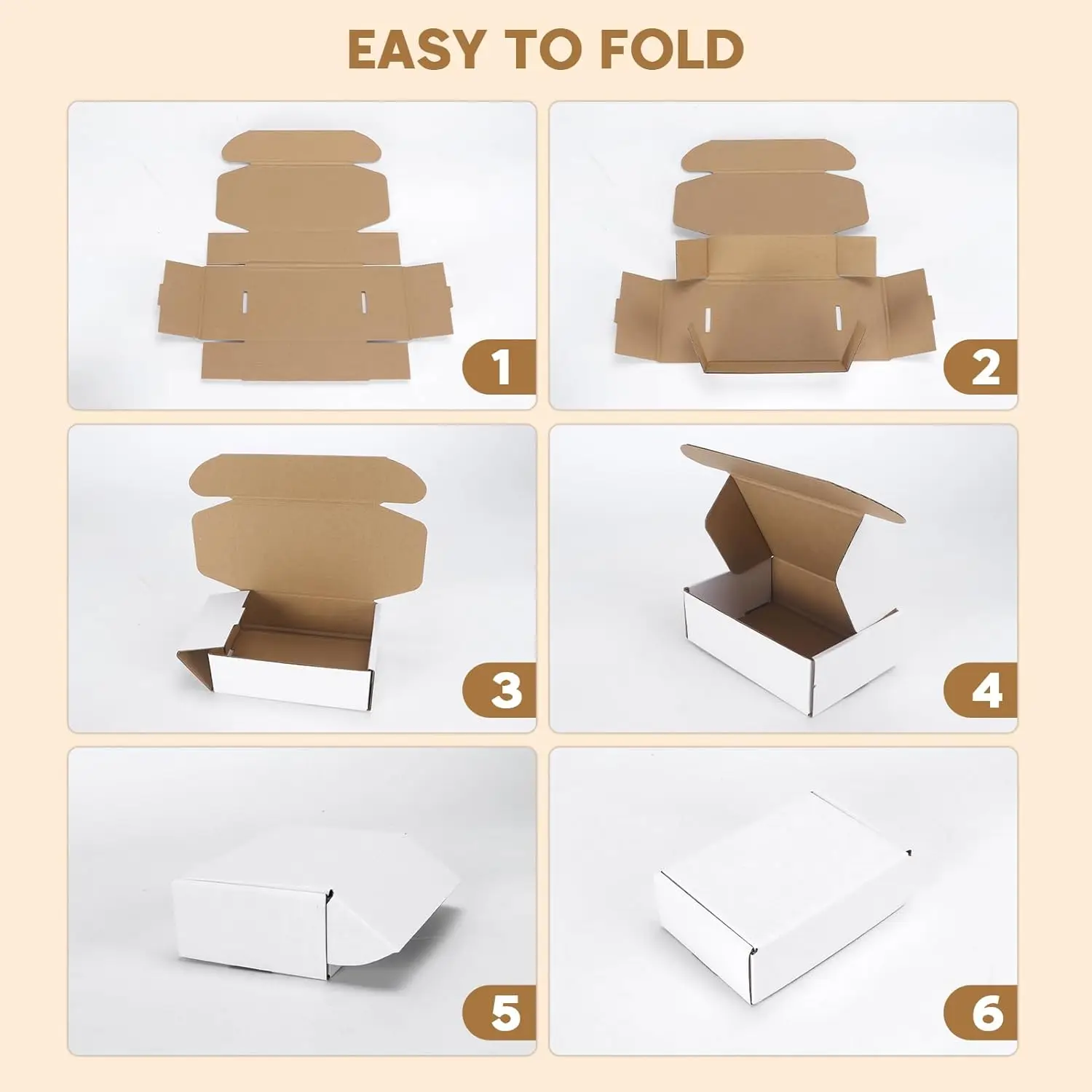 50pcs 6x4x2 Inches Black Small Shipping Boxes, Cardboard Corrugated Gift Mailer Boxes for Packaging Small Business Mailing Prese