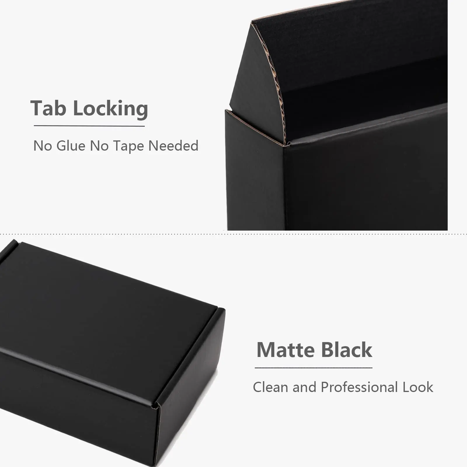 50pcs 6x4x2 Inches Black Small Shipping Boxes, Cardboard Corrugated Gift Mailer Boxes for Packaging Small Business Mailing Prese