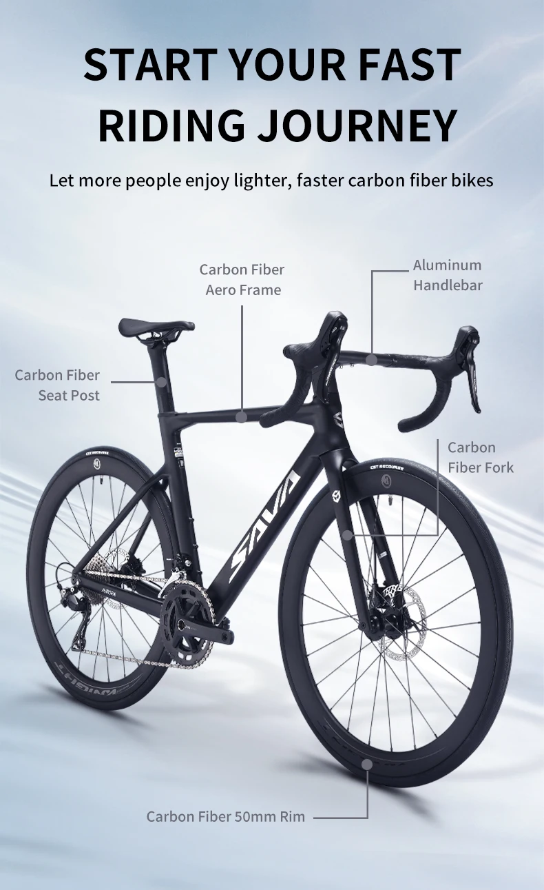 Ships from US SAVA A7L Carbon Fiber Road Bike with 7120 Kit 24 Speed Road Bike Race Bike 8.9kg International UCI Approved