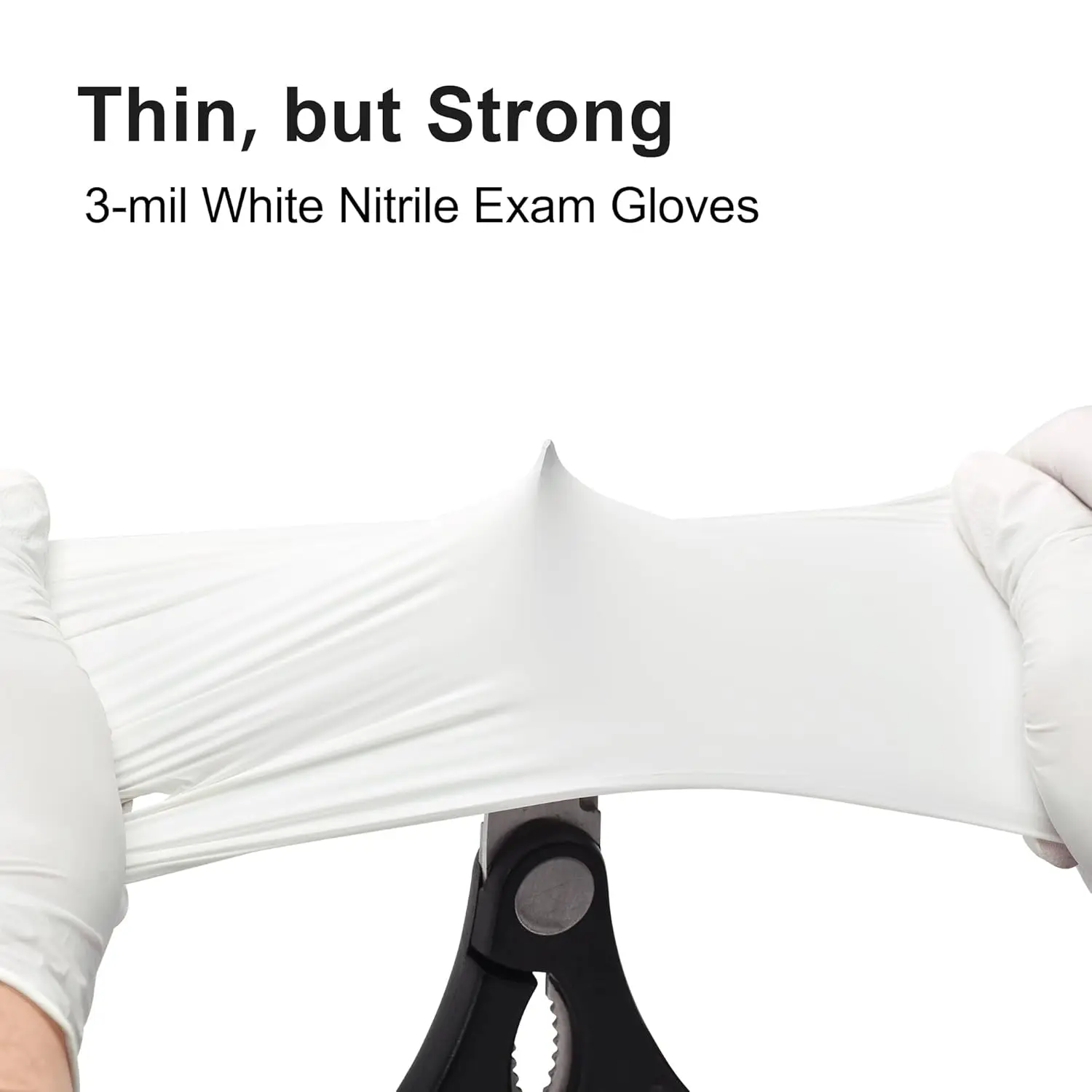 S size White Disposable Nitrile Gloves 100 Pack,Latex Free Powder Free Non-Sterile Gloves for Household, Cleaning,Food Prep and Beauty