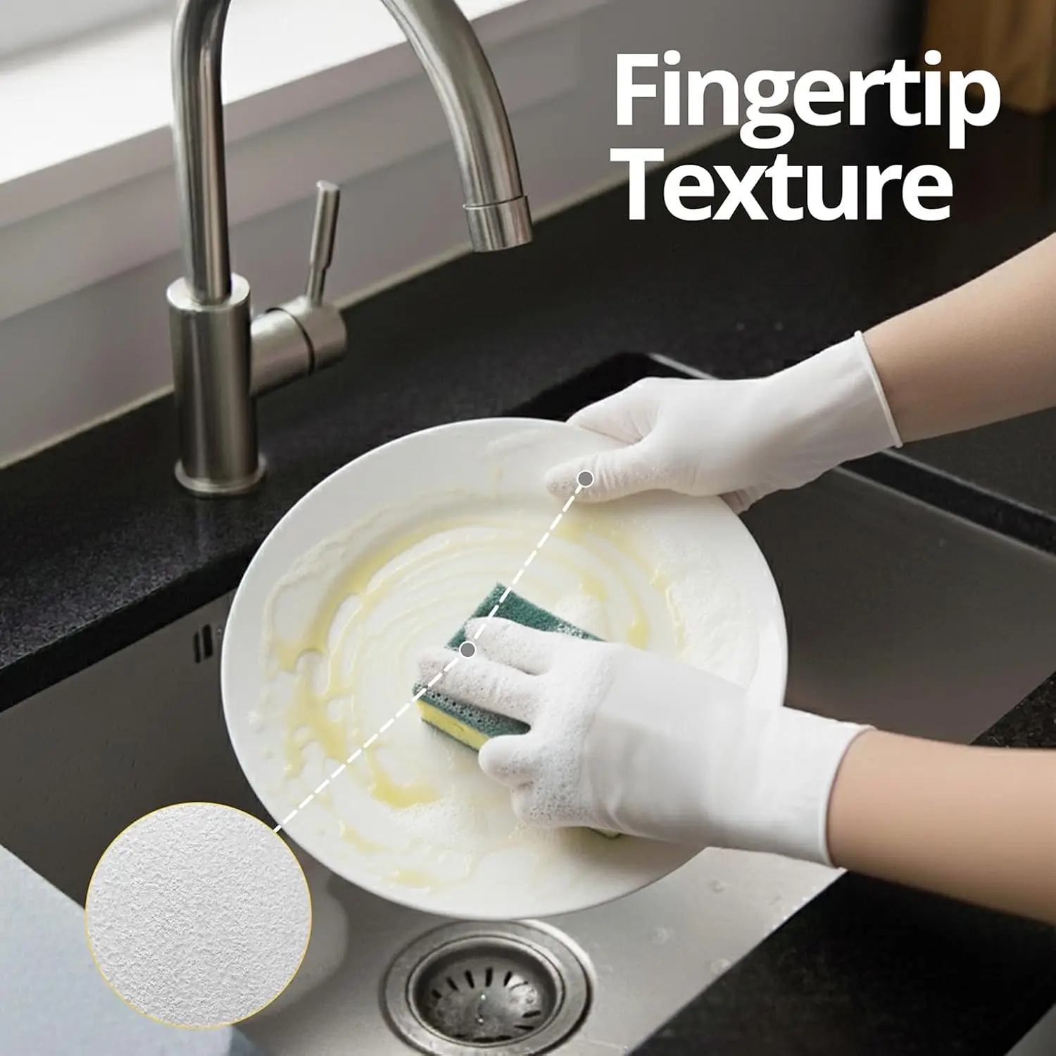 S size White Disposable Nitrile Gloves 100 Pack,Latex Free Powder Free Non-Sterile Gloves for Household, Cleaning,Food Prep and Beauty