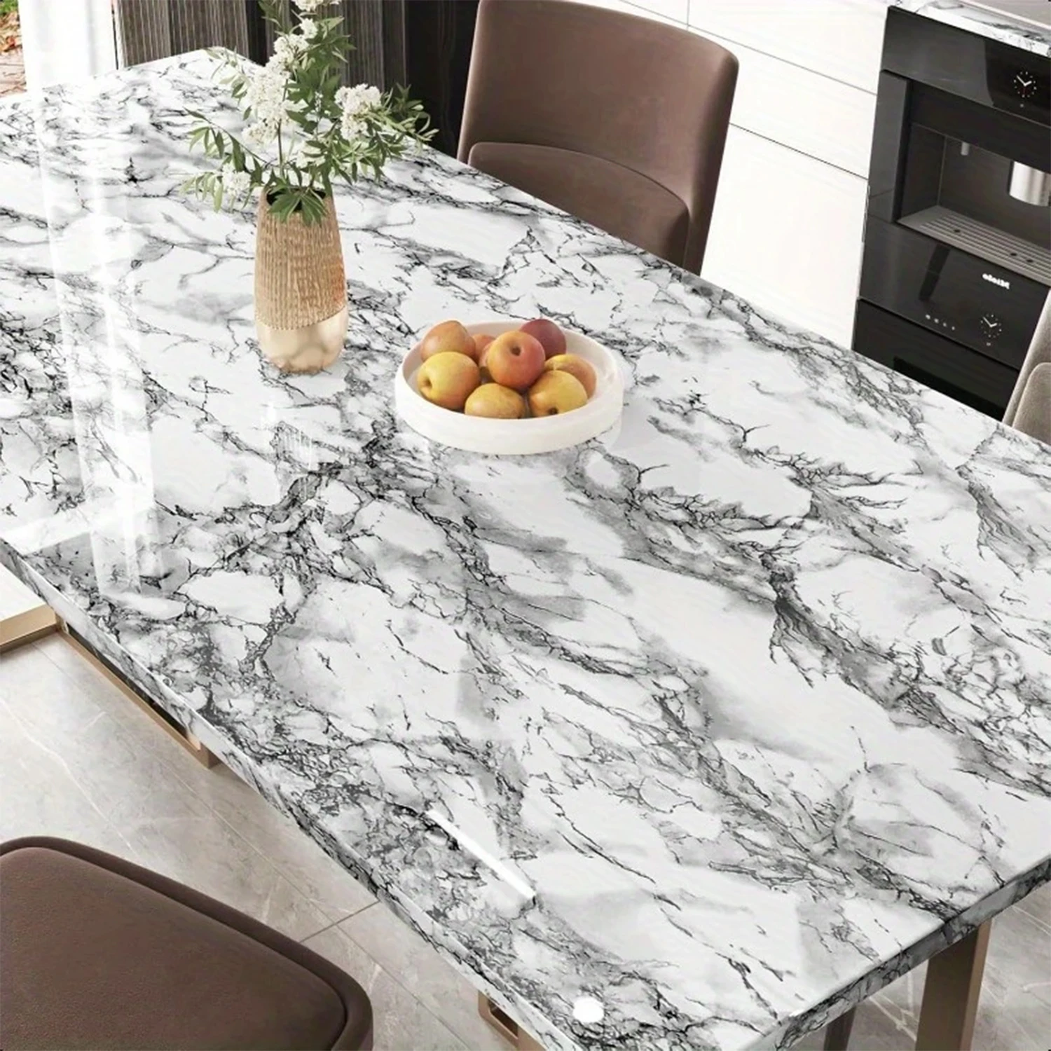55cm Marble Vinyl Self Adhesive Wallpaper Waterproof Contact Paper PVC Wall Stickers for Kitchen Livingroom Home Decorative Film