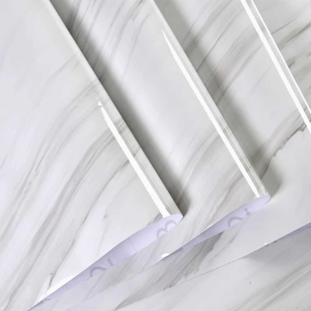 55cm Marble Vinyl Self Adhesive Wallpaper Waterproof Contact Paper PVC Wall Stickers for Kitchen Livingroom Home Decorative Film