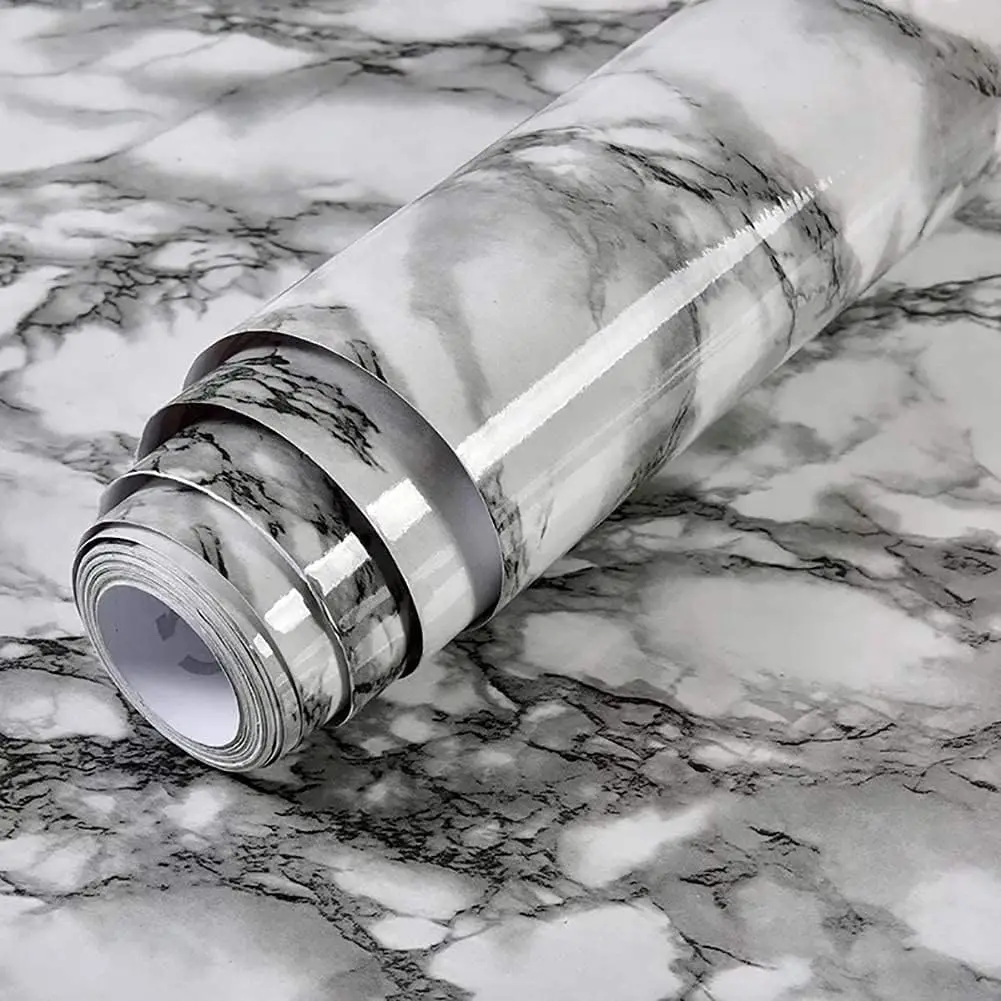 55cm Marble Vinyl Self Adhesive Wallpaper Waterproof Contact Paper PVC Wall Stickers for Kitchen Livingroom Home Decorative Film