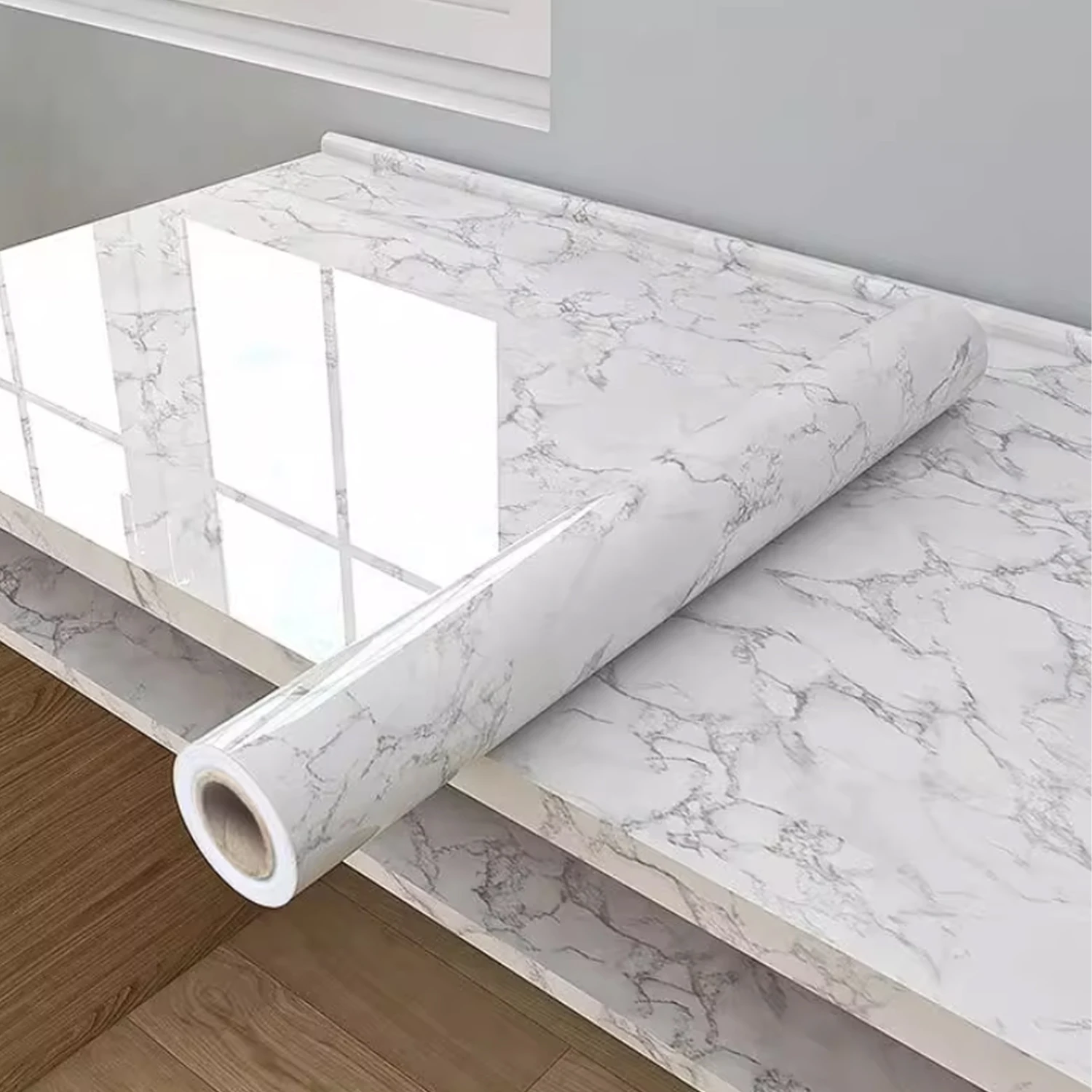55cm Marble Vinyl Self Adhesive Wallpaper Waterproof Contact Paper PVC Wall Stickers for Kitchen Livingroom Home Decorative Film