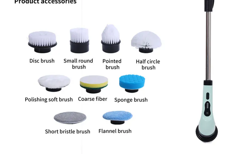 Electric Spin Scrubber – Cordless Shower Cleaner with 9 Brush Heads & Extendable Handle for Bathroom, Tub & Tile