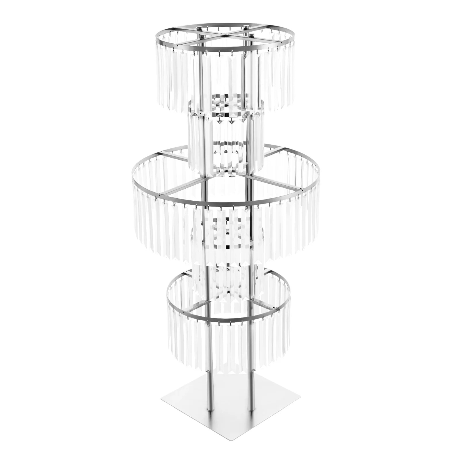5 Tiers Gold/Silver Wedding Centerpieces Flower Stand Vase Centerpiece Acrylic Flower Stand with Hanging Acrylic