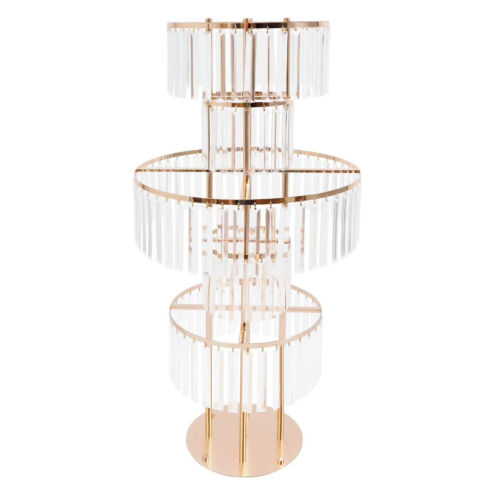 5 Tiers Gold/Silver Wedding Centerpieces Flower Stand Vase Centerpiece Acrylic Flower Stand with Hanging Acrylic