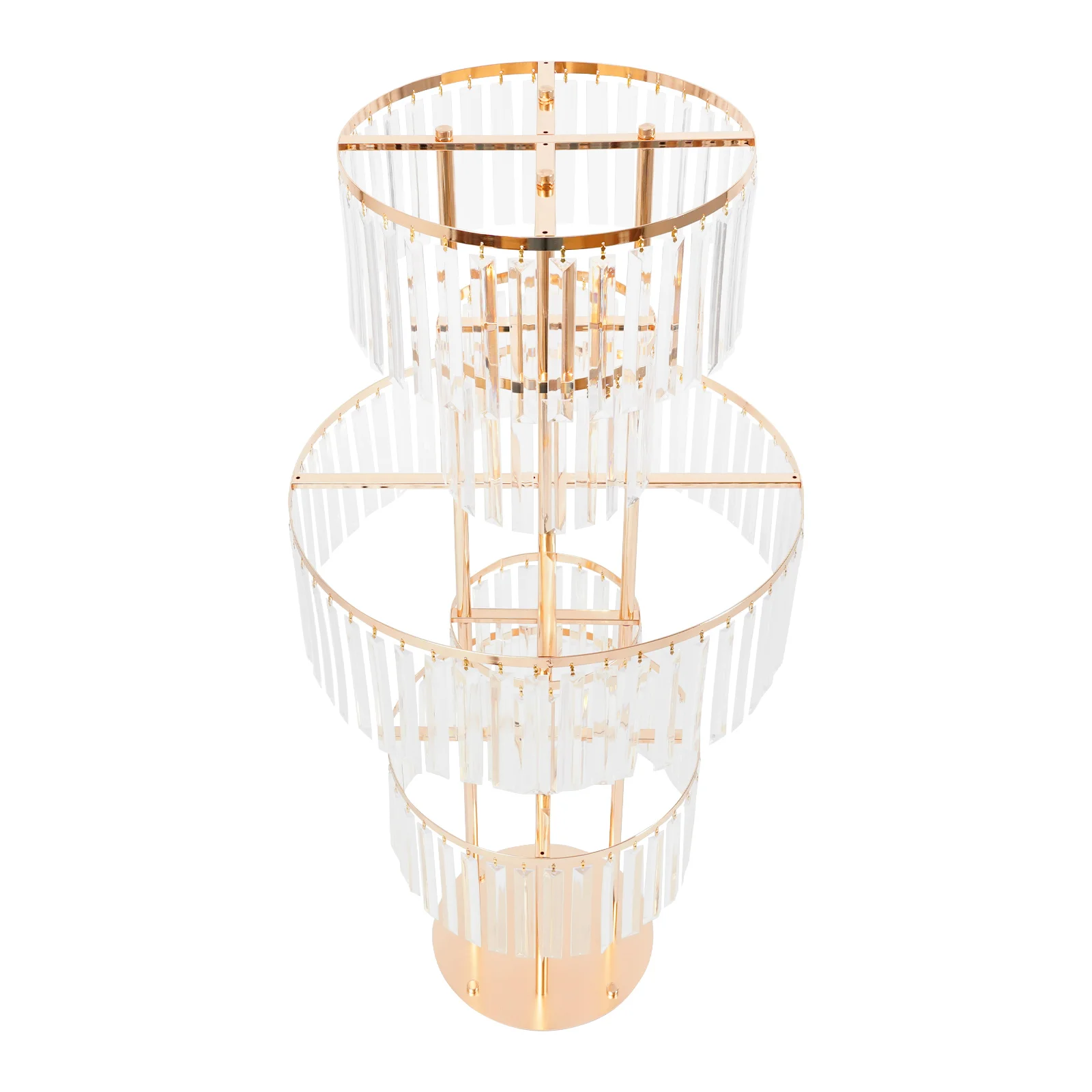 5 Tiers Gold/Silver Wedding Centerpieces Flower Stand Vase Centerpiece Acrylic Flower Stand with Hanging Acrylic