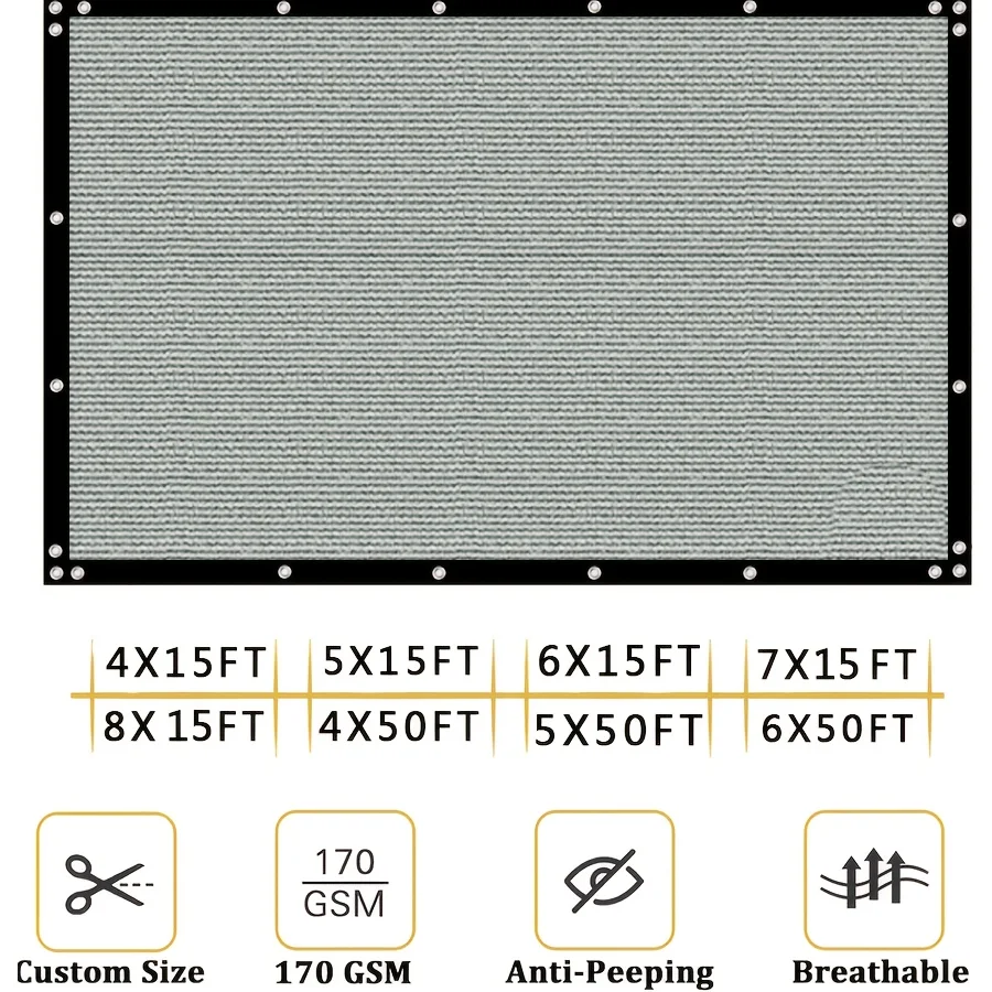 4/5/6/7/8ft Privacy Fence Screen,Privacy Net,Heavy Duty Fencing Mesh Shade Net Cover for Wall Garden Yard Backyard,Gray