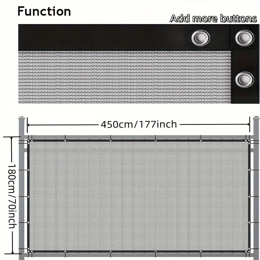 4/5/6/7/8ft Privacy Fence Screen,Privacy Net,Heavy Duty Fencing Mesh Shade Net Cover for Wall Garden Yard Backyard,Gray