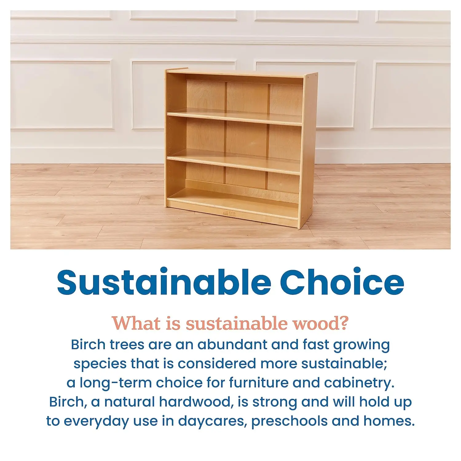 36in Adjustable Shelf Wooden Bookcase Kids Bedroom Classroom Library Storage, Customized