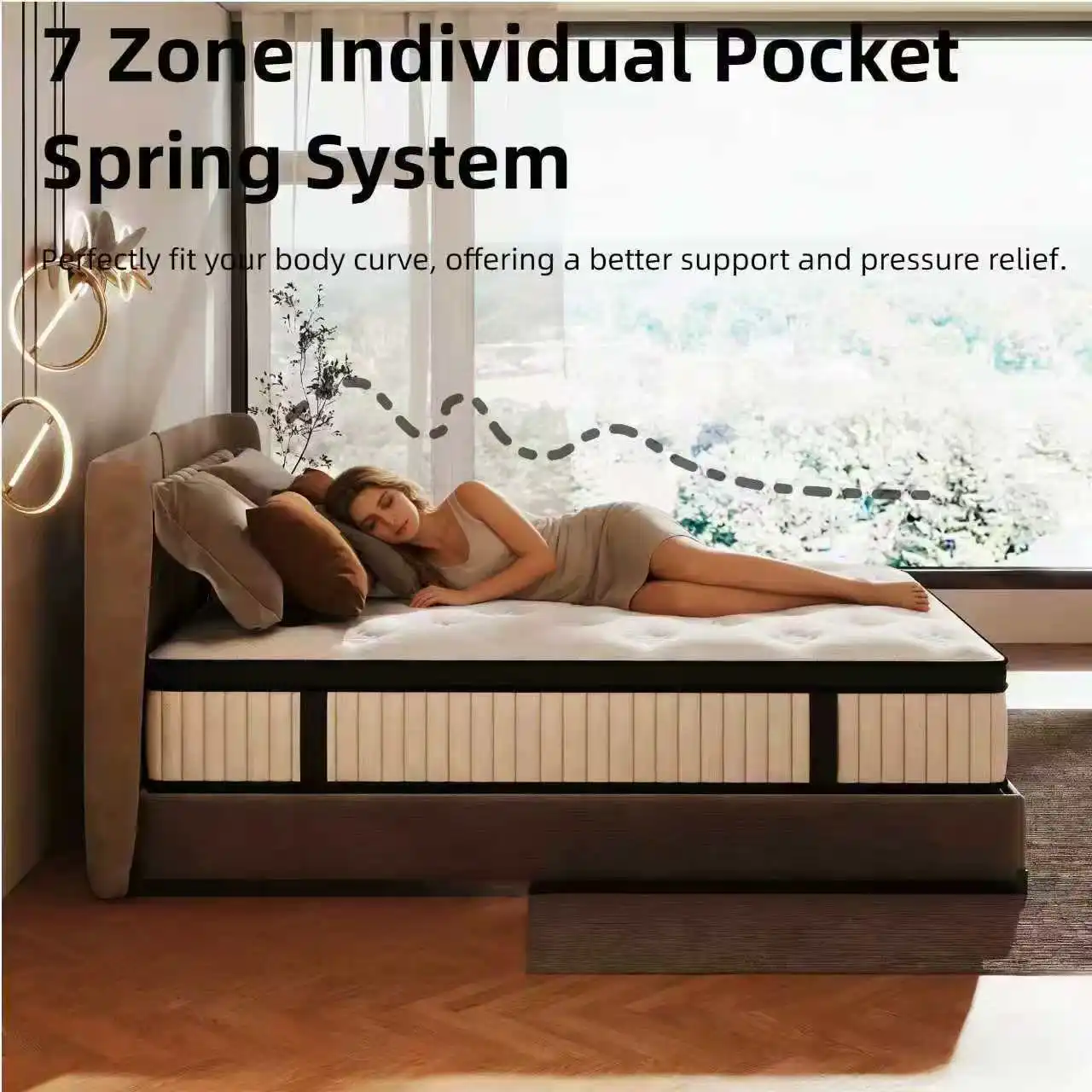 14/12/10 inch Firm King/Full/Twin/Queen Mattress- Pain-Relieving Hybrid Mattress for Extra Lumbar & Hip Support