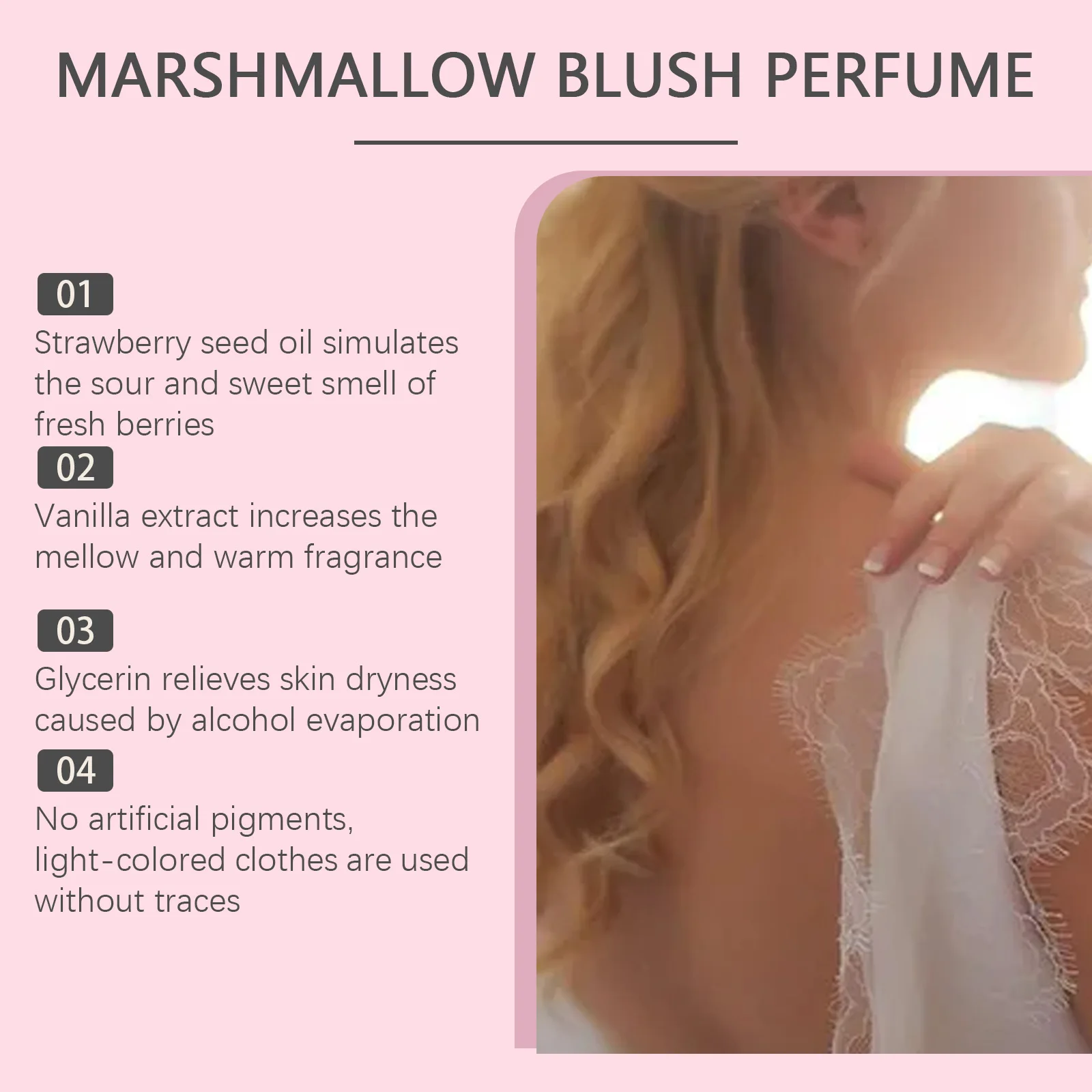 Roxelis Strawberry Candy Sweet Perfume Captivating Charming Long-Lasting Fragrance Dating Multi-Scene Portable Women's Perfume
