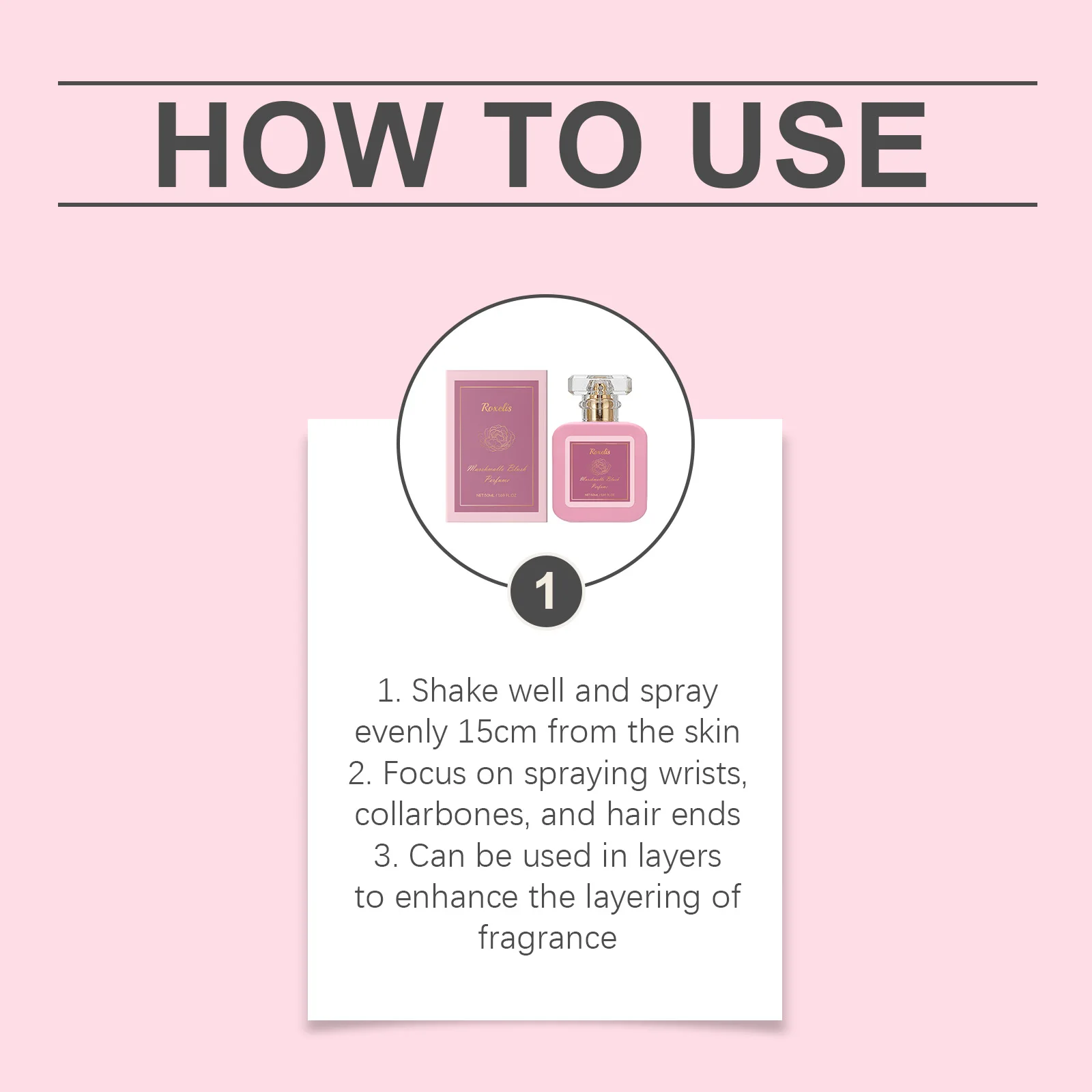 Roxelis Strawberry Candy Sweet Perfume Captivating Charming Long-Lasting Fragrance Dating Multi-Scene Portable Women's Perfume