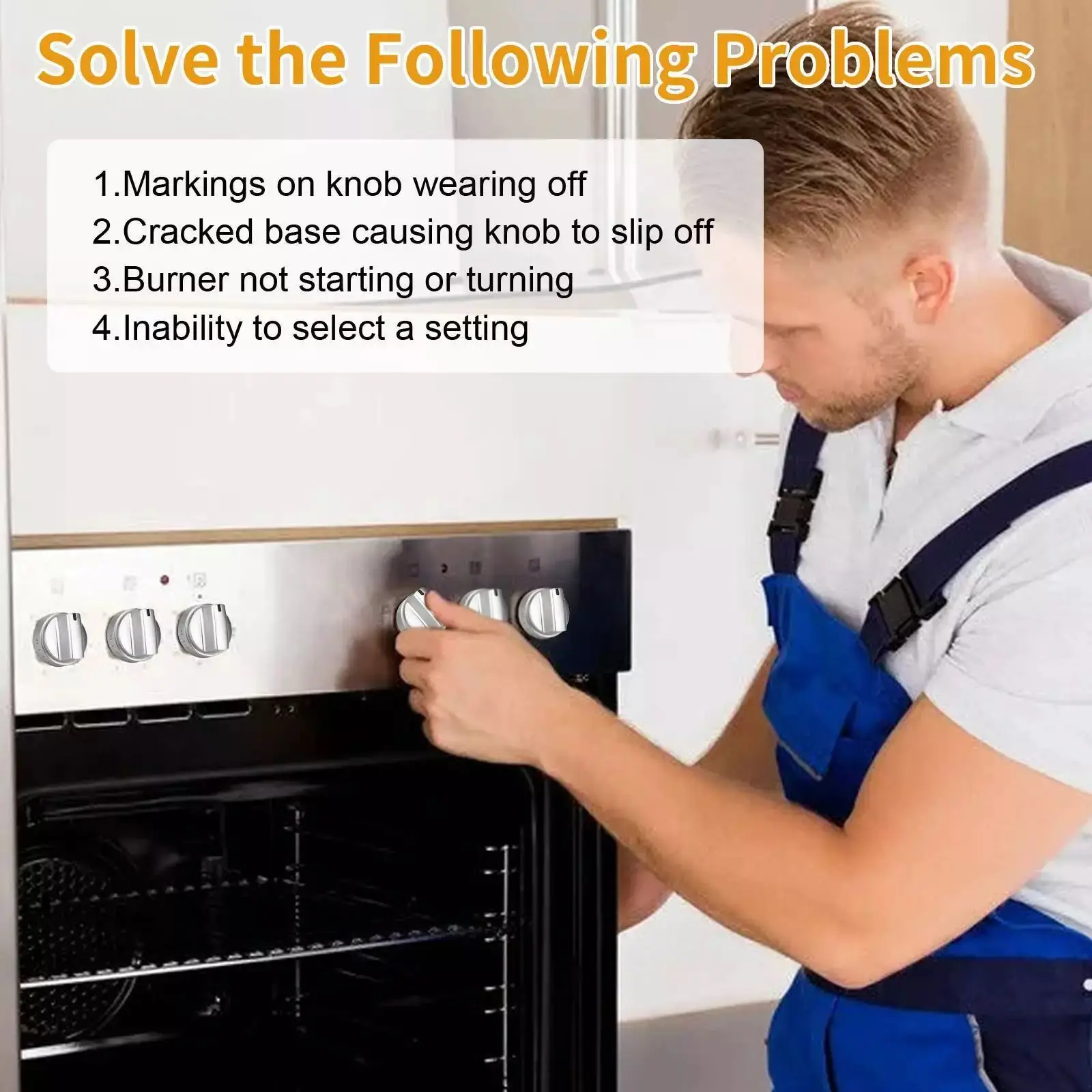 5Pcs GE Stove Knob Replacement WB03X24818 AP5989029 PS11729081 4363588, Gas Range Cooktop Control Knobs For GE Brand