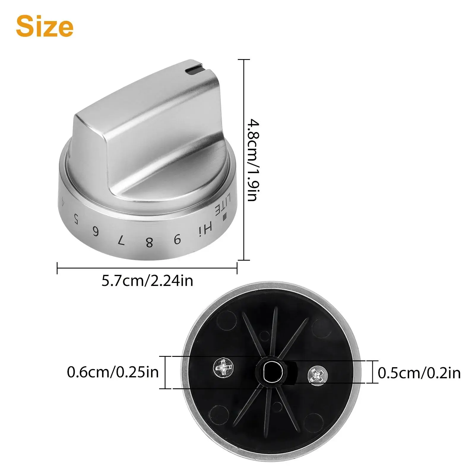5Pcs GE Stove Knob Replacement WB03X24818 AP5989029 PS11729081 4363588, Gas Range Cooktop Control Knobs For GE Brand