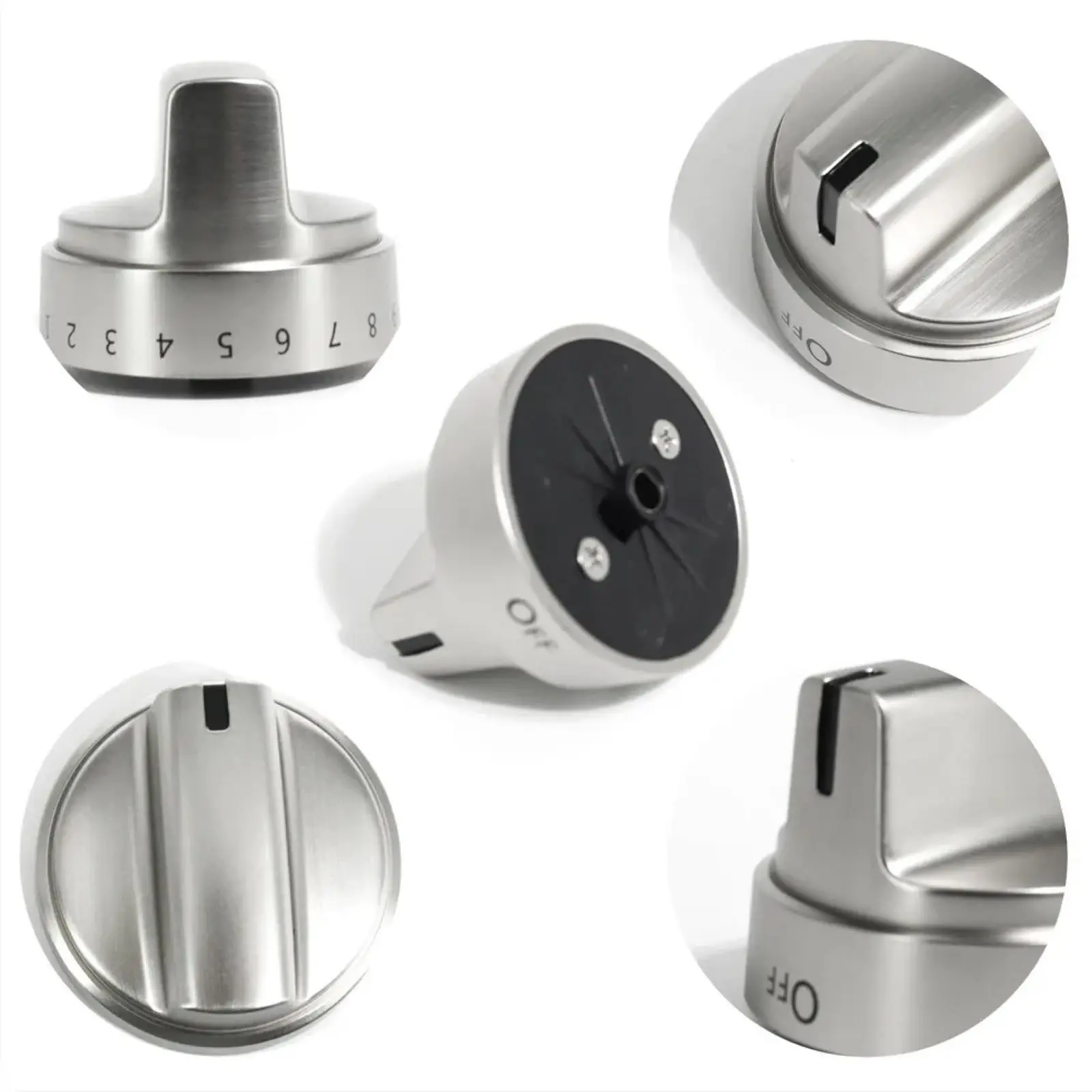 5Pcs GE Stove Knob Replacement WB03X24818 AP5989029 PS11729081 4363588, Gas Range Cooktop Control Knobs For GE Brand