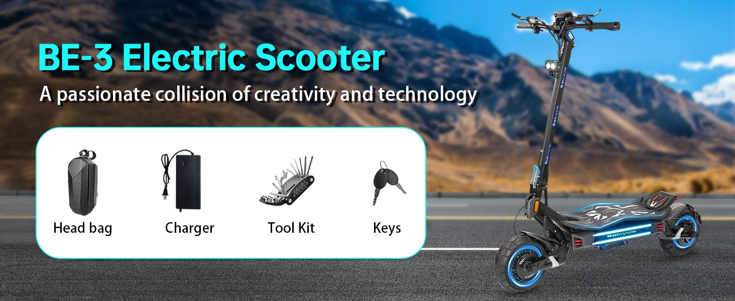 High Power Dual Motor 3000W*2 Electric Scooter 10 Inch Anti-Shock Tires Foldable Adult Off Road E Scooter Long Distance Travel Scooter