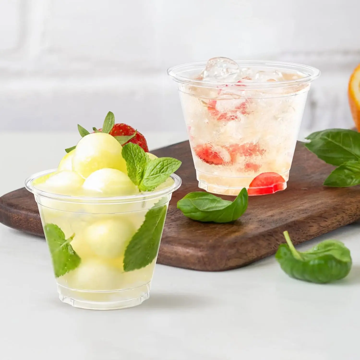 100 Pack Clear Plastic Cups, 9 oz Sturdy & Food Safe Disposable for Wine Cocktail Punch