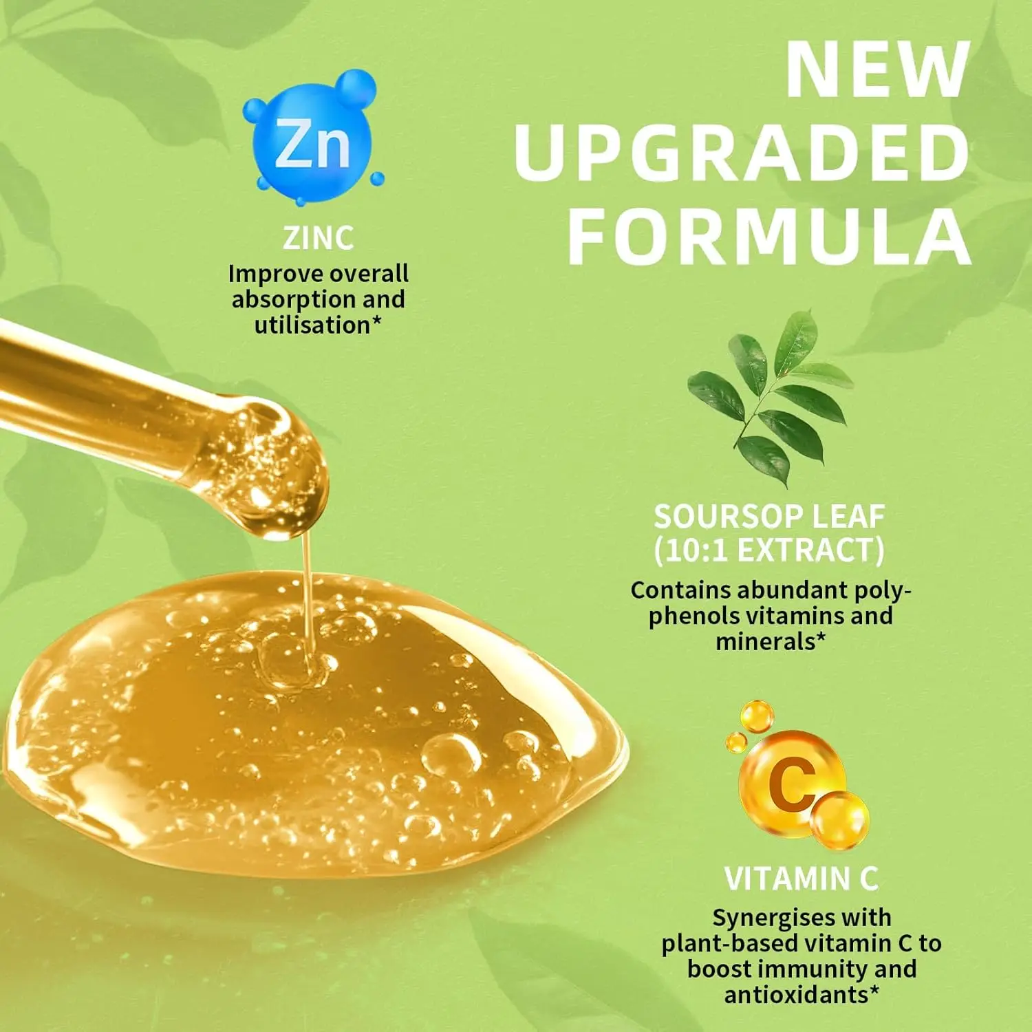 Lukaree Pure Soursop Graviola Leaf Drop with Cold Extractfor Immunity, Gut Health & Natural Energy Support Vegan Gluten-Free