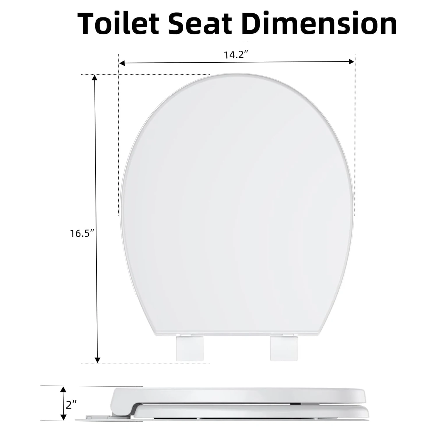 Toilet Seat (Optional Built-in Toddler Seat) Quiet Close, Non-Slip Bumpers White Potty Training Toilet Seat for Family Bathroom