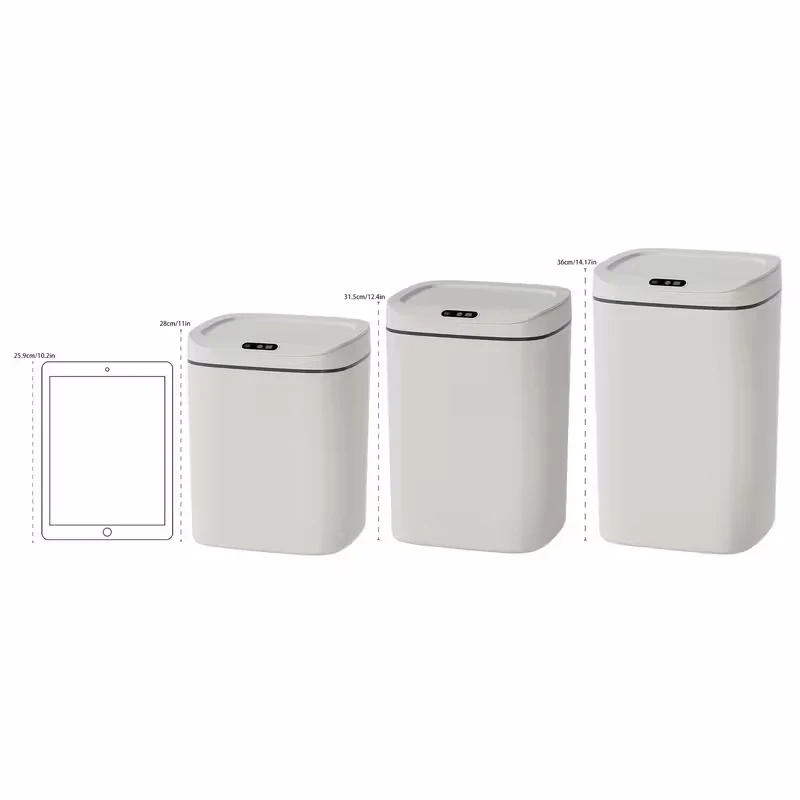 1 Pack Smart Motion Sensor Trash Can Touchless With Lid, Plastic Slim Compact Smart Garbage Bin, Minimalist Seamless Cover Low Voltage Operation Hygienic Waste Solution For Home Kitchen Bathroom Office Outdoor
