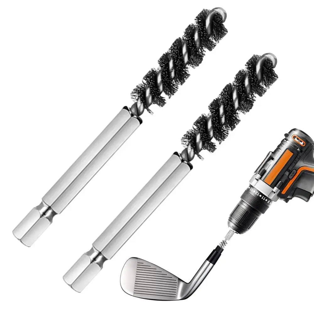 Golf Clubs Head Hosel Brush Electric Drill Wire Brush Hexagonal Rod Golf Iron Head Rust Remover Brush Golf Club Cleaning Polish