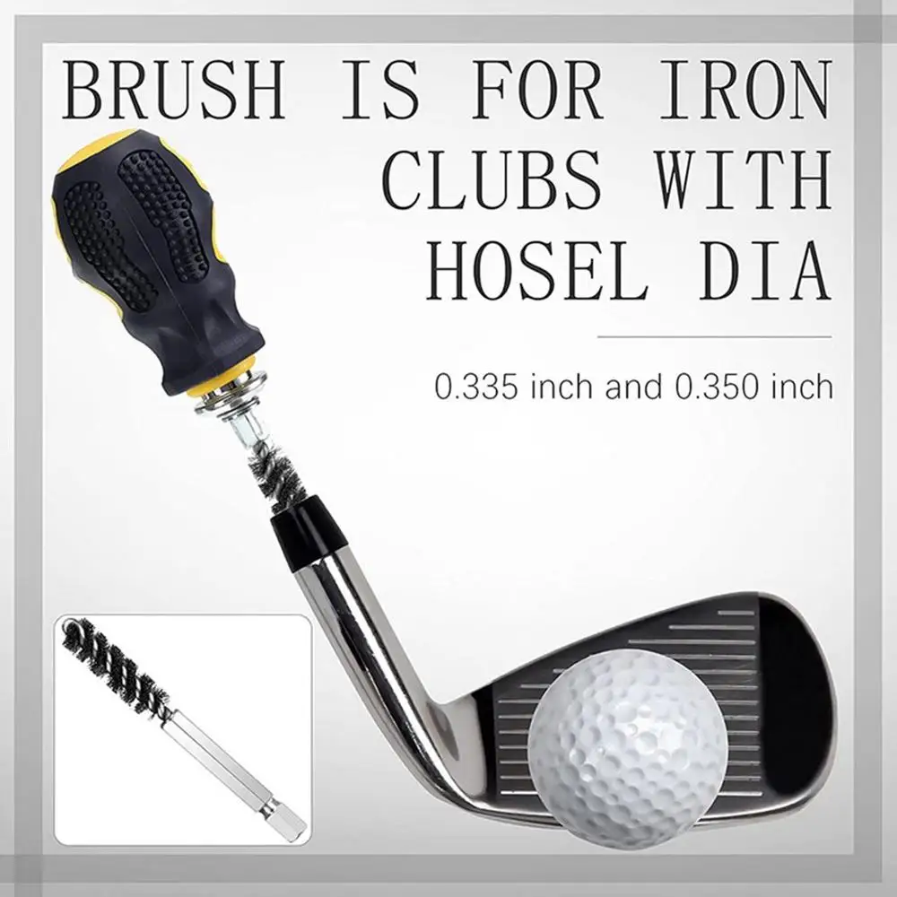 Golf Clubs Head Hosel Brush Electric Drill Wire Brush Hexagonal Rod Golf Iron Head Rust Remover Brush Golf Club Cleaning Polish