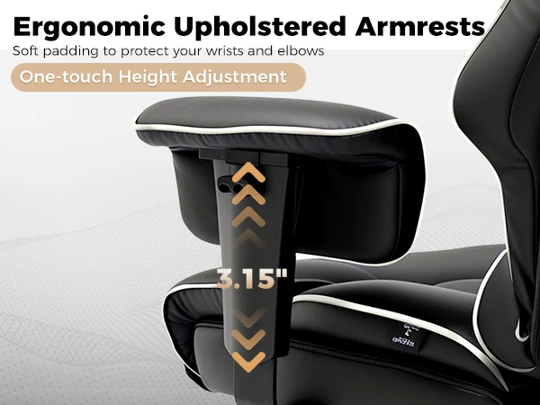 COMHOMA Big and Tall Office Chair 400lbs High Back Leather Executive Chair with Ergonomic Lumbar Support & Pocket Spring Cushion
