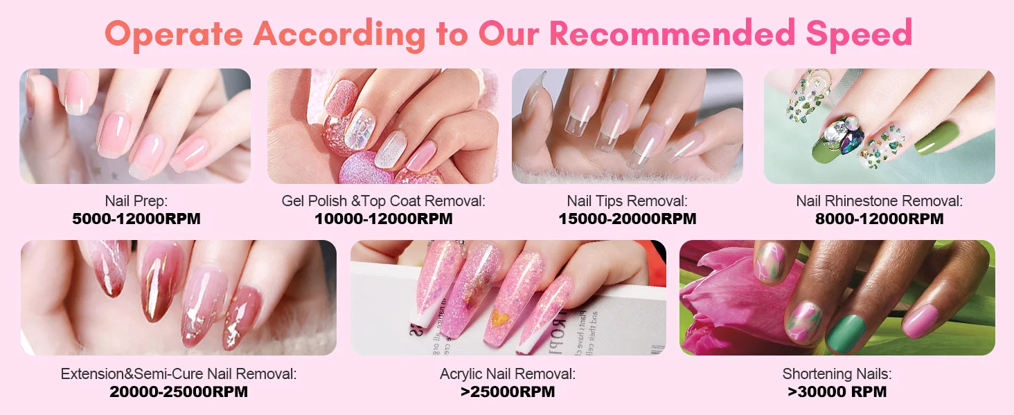 Makartt Professional Nail Drill, 35000RPM Rechargeable Efile with Coreless Motor, Nouvella Electric Nail Filer Machine