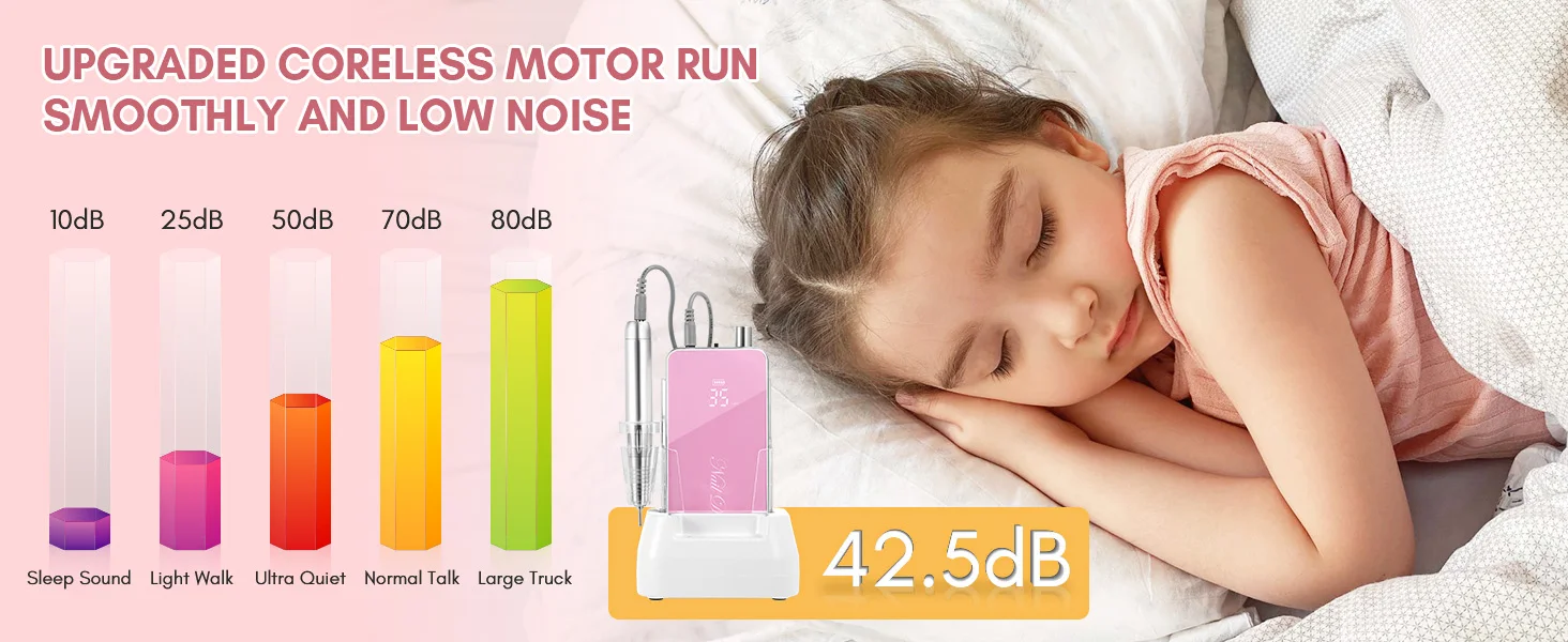 Makartt Professional Nail Drill, 35000RPM Rechargeable Efile with Coreless Motor, Nouvella Electric Nail Filer Machine