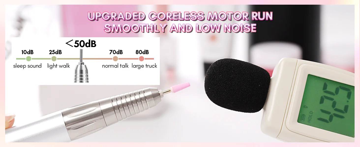Makartt Professional Nail Drill, 35000RPM Rechargeable Efile with Coreless Motor, Nouvella Electric Nail Filer Machine