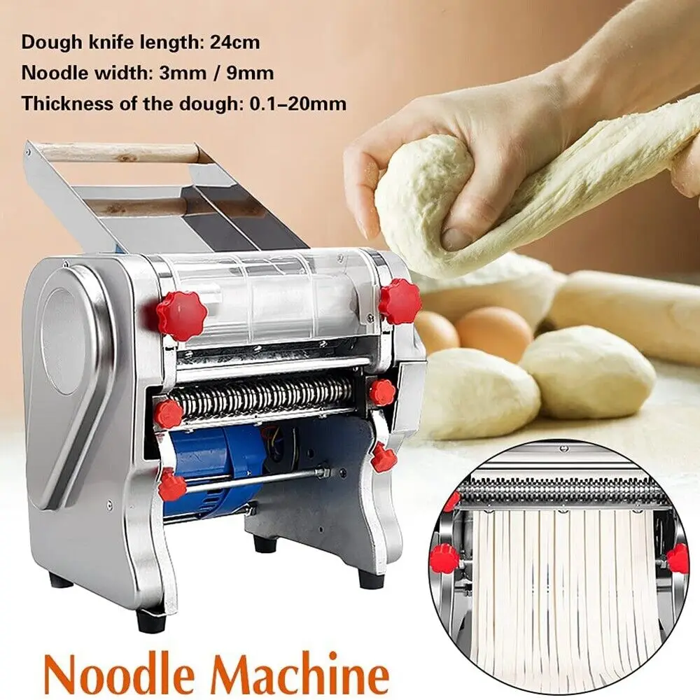 550W Electric Noodle Press Machine Stainless Steel Desktop Pasta Dumpling Maker Commercial Dough Roller Kneading Noodle Machine