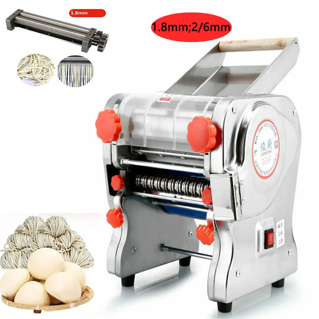 550W Electric Noodle Press Machine Stainless Steel Desktop Pasta Dumpling Maker Commercial Dough Roller Kneading Noodle Machine