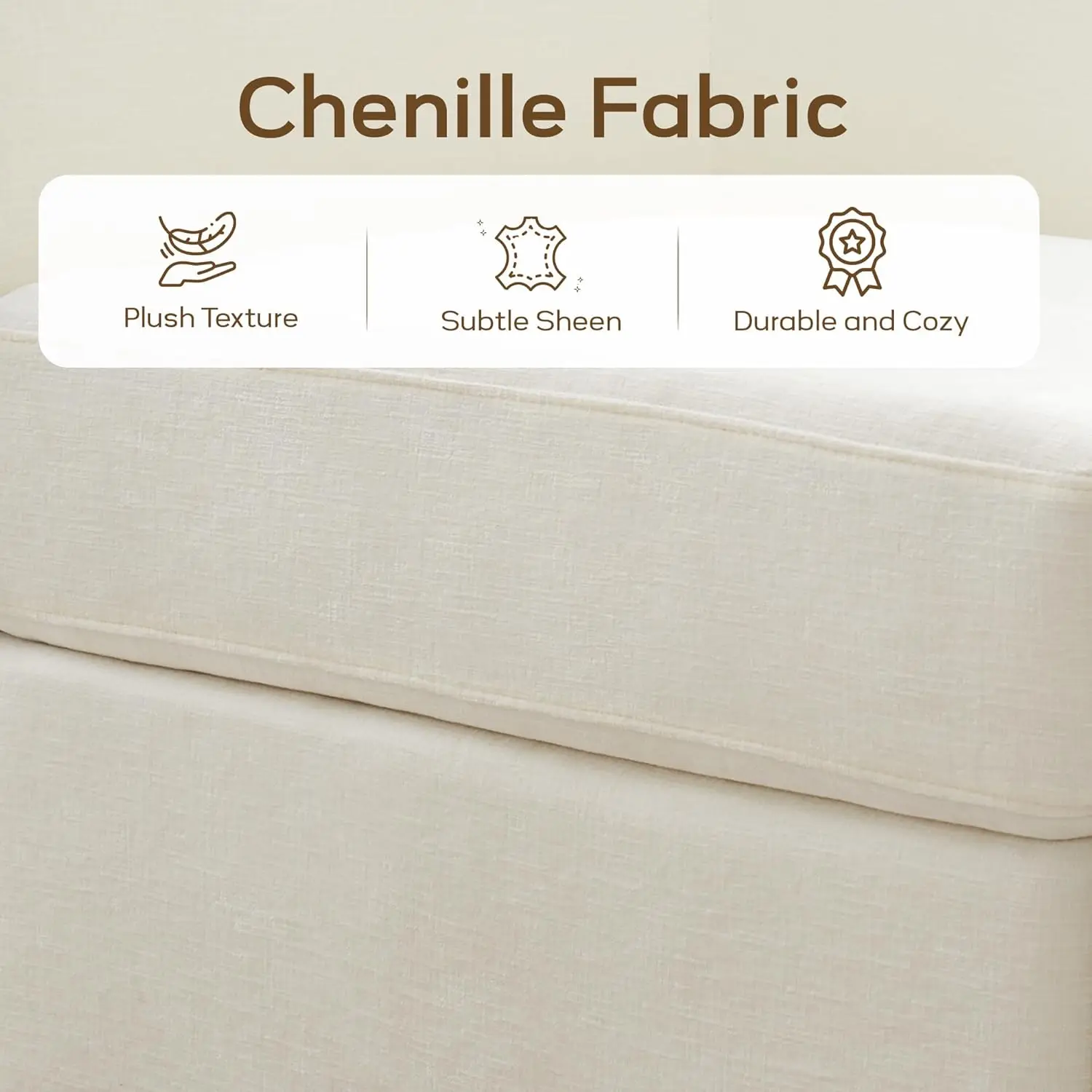 Chenille 360°Swivel Barrel Chair Upholstered Armchair Bedroom Apartment Reading Nook Cream White,Customized