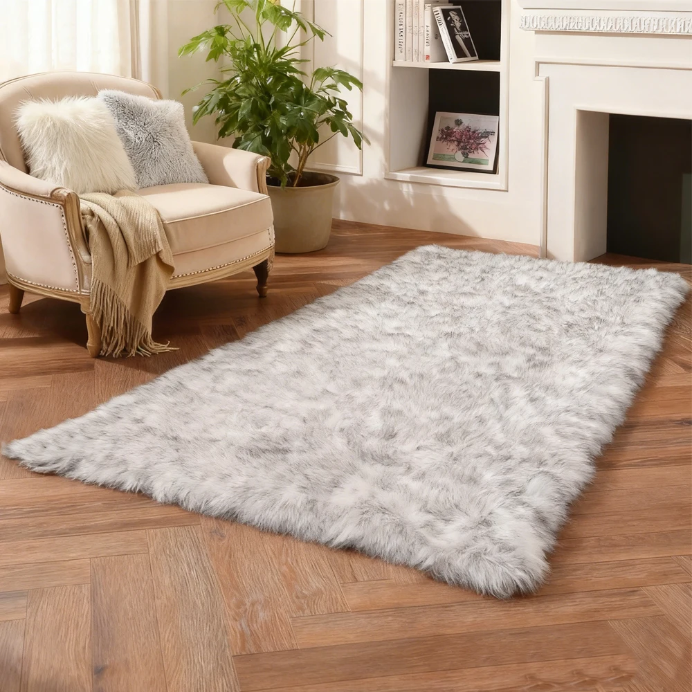 Pink Area Rugs 10x12 Fluffy Fuzzy Furry Rug for Girls Bedroom Living Room Faux Sheepskin Fur Shaggy Plush Rectangle Rugs