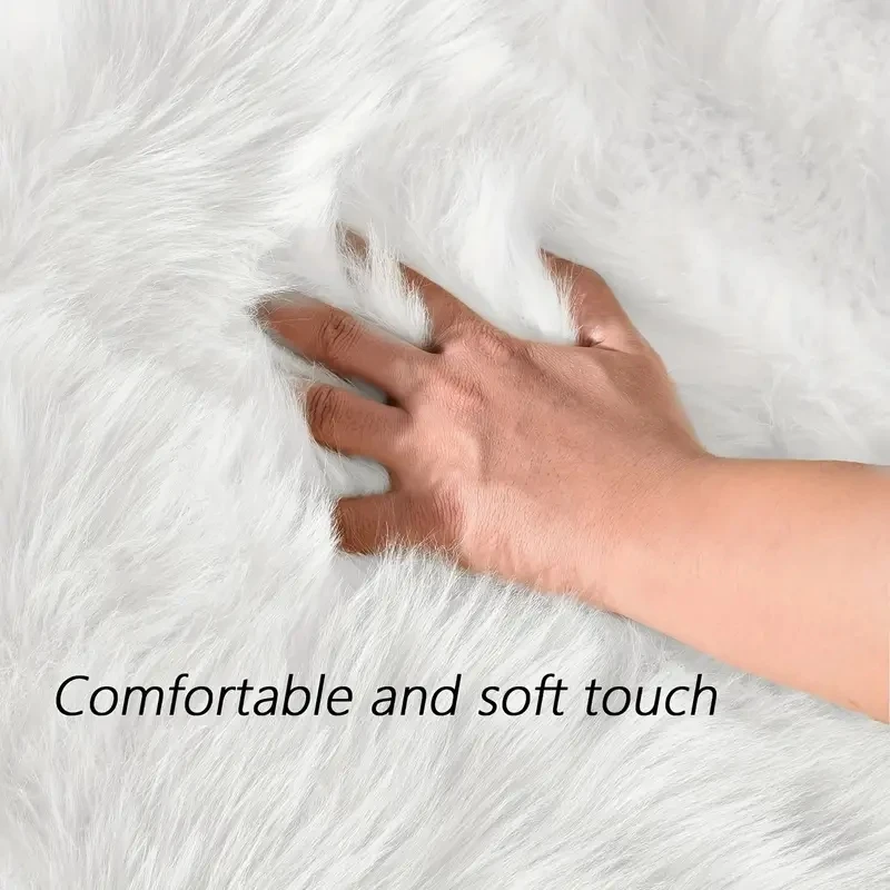 Pink Area Rugs 10x12 Fluffy Fuzzy Furry Rug for Girls Bedroom Living Room Faux Sheepskin Fur Shaggy Plush Rectangle Rugs
